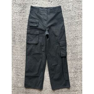 Aritzia Wilfred Free Black High Rise Wide Leg Cargo Pants womens size 8